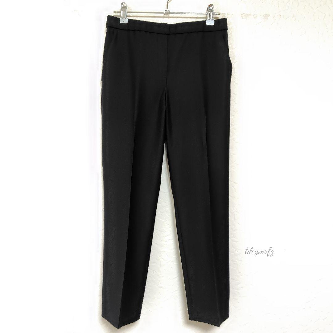 美品 Theory ウール フランネル プルオン パンツ 後ろゴム 黒 セオリー 未使用美品 theory セオリー ウール パンツ PRESTON C ストレッチ
