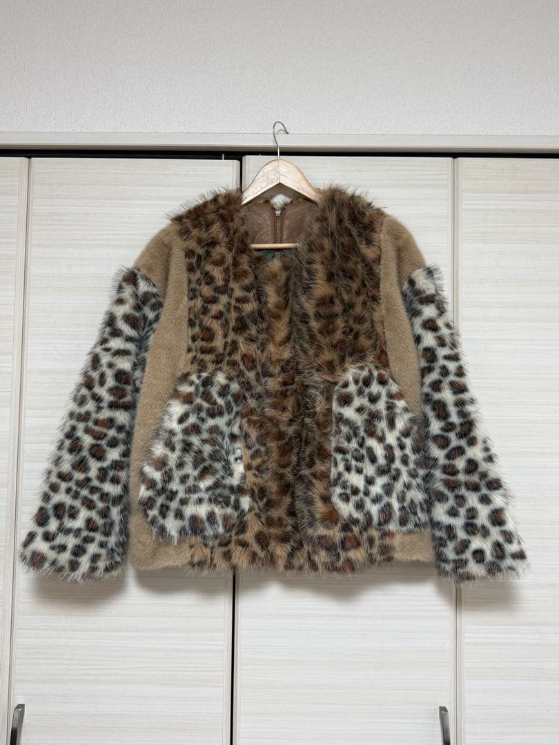 etsinta ブロッキングファーZIPコート rienda | ビッグフードフェイクファーコート (コート ) |SHEL'TTER