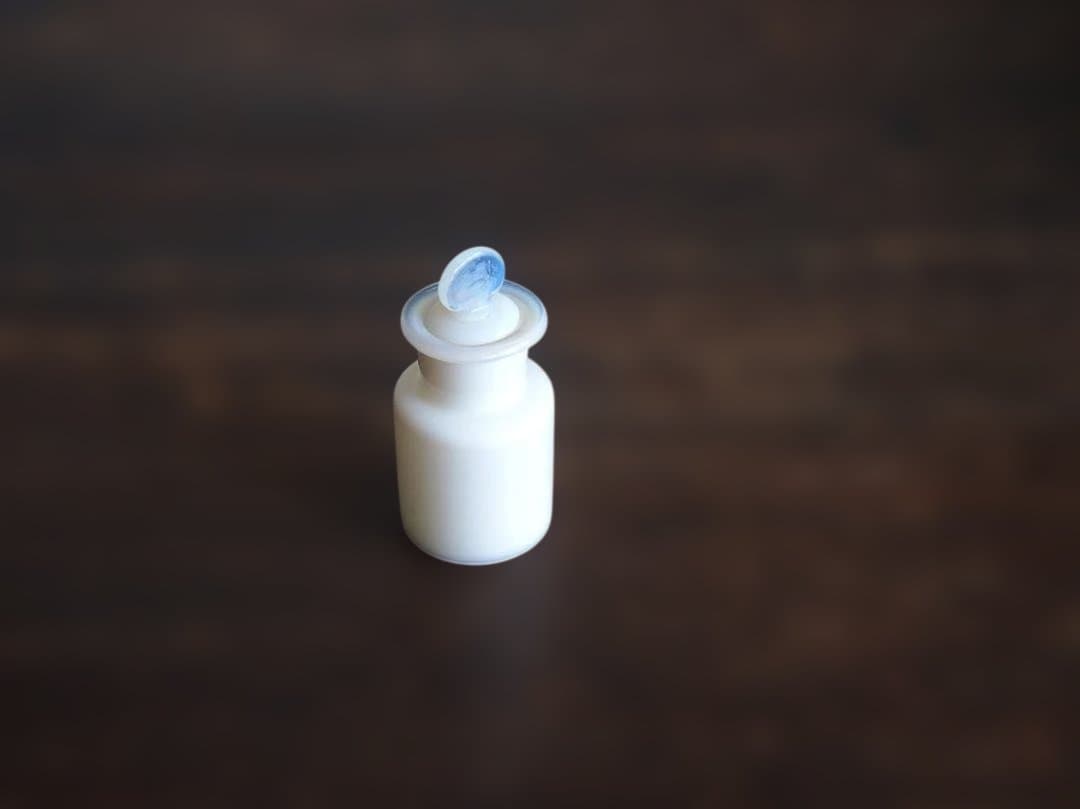 オパールガラス小瓶 ミルクガラス ファーマシーボトル 吹きガラス/K333 main-12.jpg