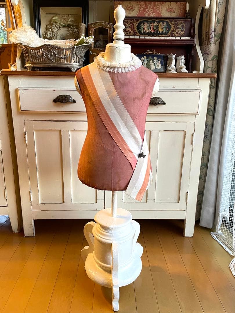 超レア　フランスアンティーク　チャイルドトルソー　ブローチ＆布花付き　たのメル便 フランスアンティークディスプレイ アンティークトルソー.16 フレンチ