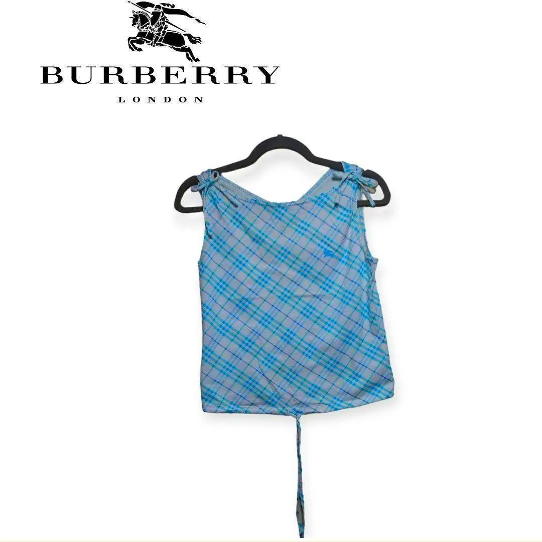 美品 美品 BURBERRY バーバリー ロンドン キャミソール 38 M ブルー 青