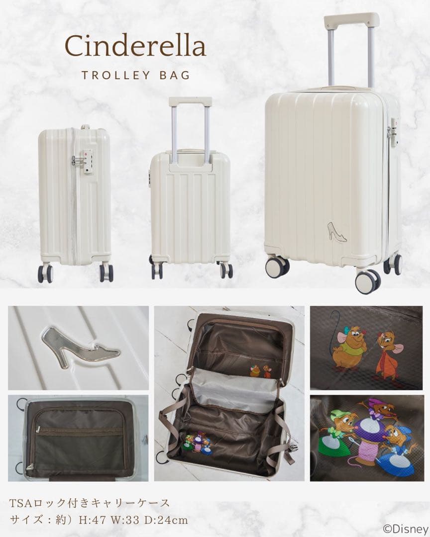 しまむら ちはる キャリーケース5点セット シンデレラ ハッピーバッグ