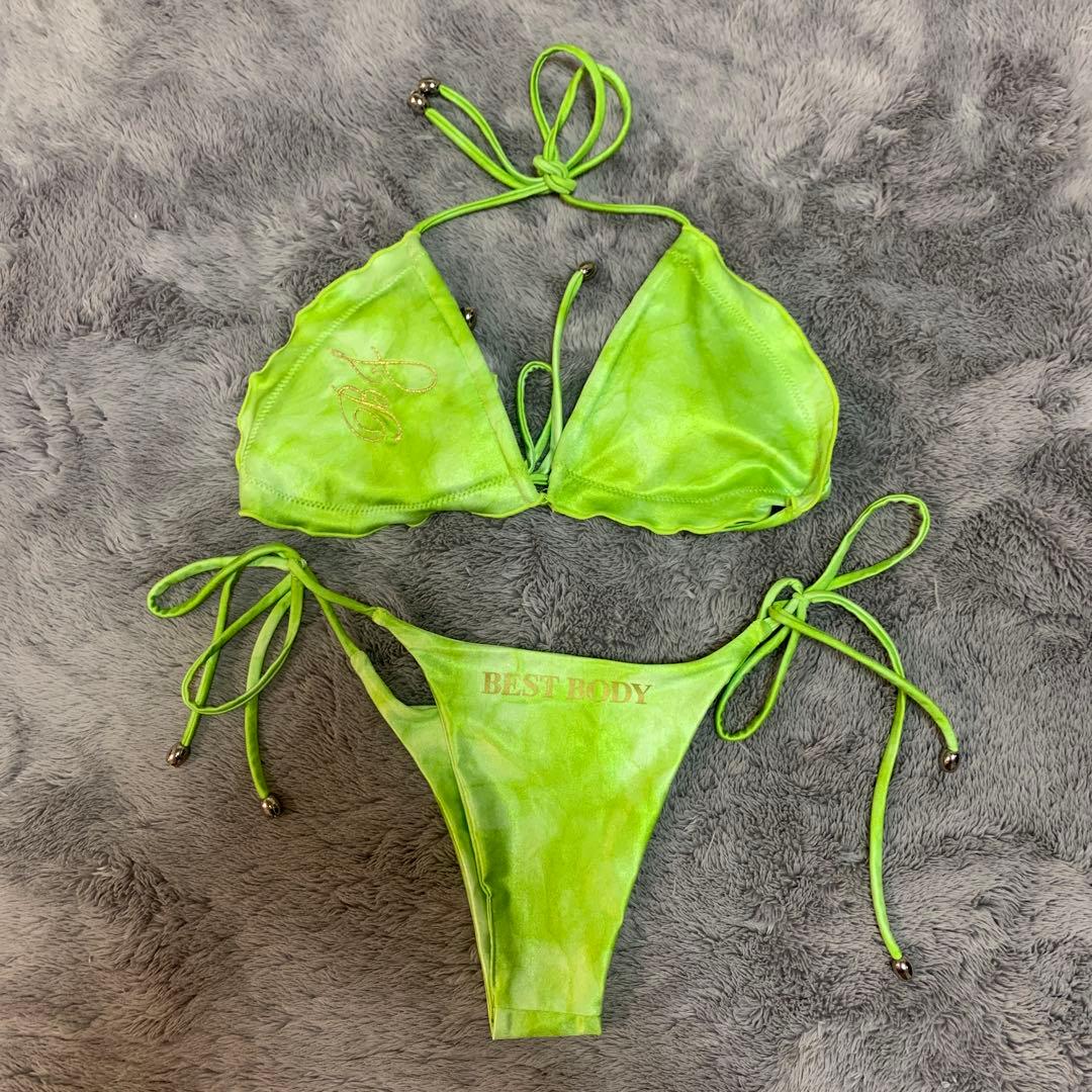 BEST BODY 公式マーブルグリーンビキニM