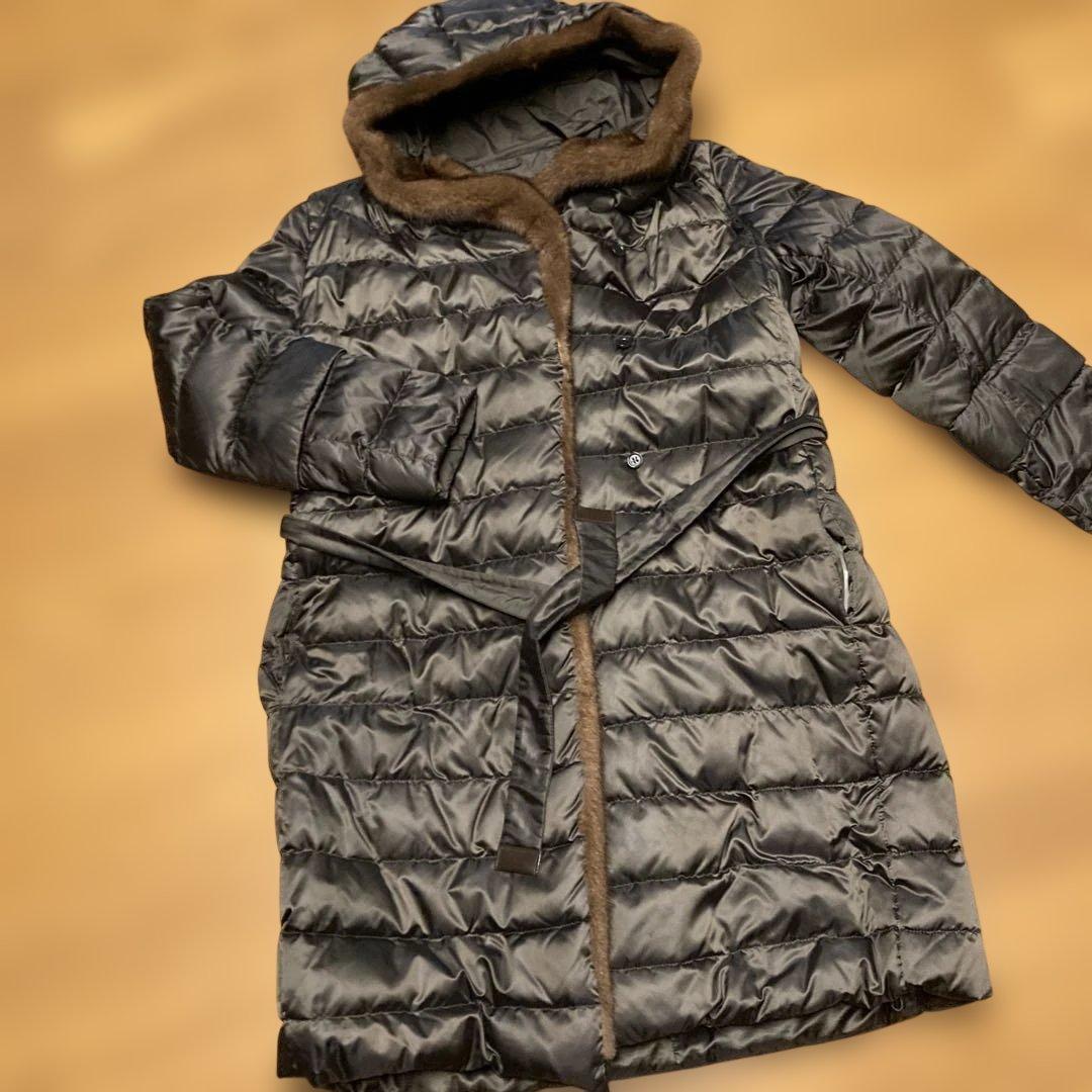 最終値下げマックスマーラ　リバーシブル　ダウンコート　ミンクのトリム美品 Max Mara - 極美品 マックスマーラ Max Mara The Cube コート ロング