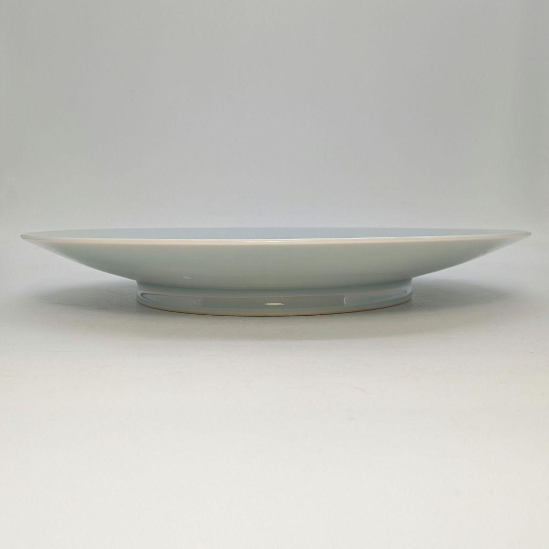 快山窯 青白磁瑞鳥文皿 共箱合布栞 大皿 飾り