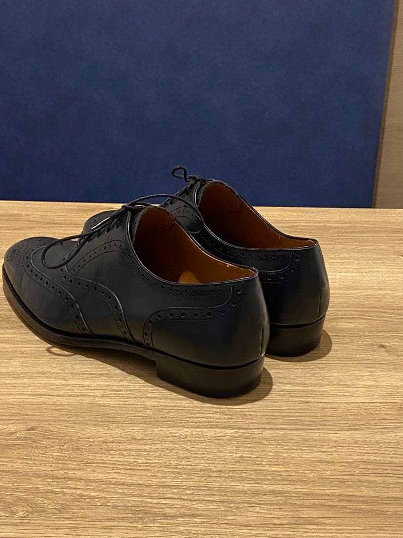 ランバン　レザーシューズ　ネイビー　25.5cm 革靴　メンズ