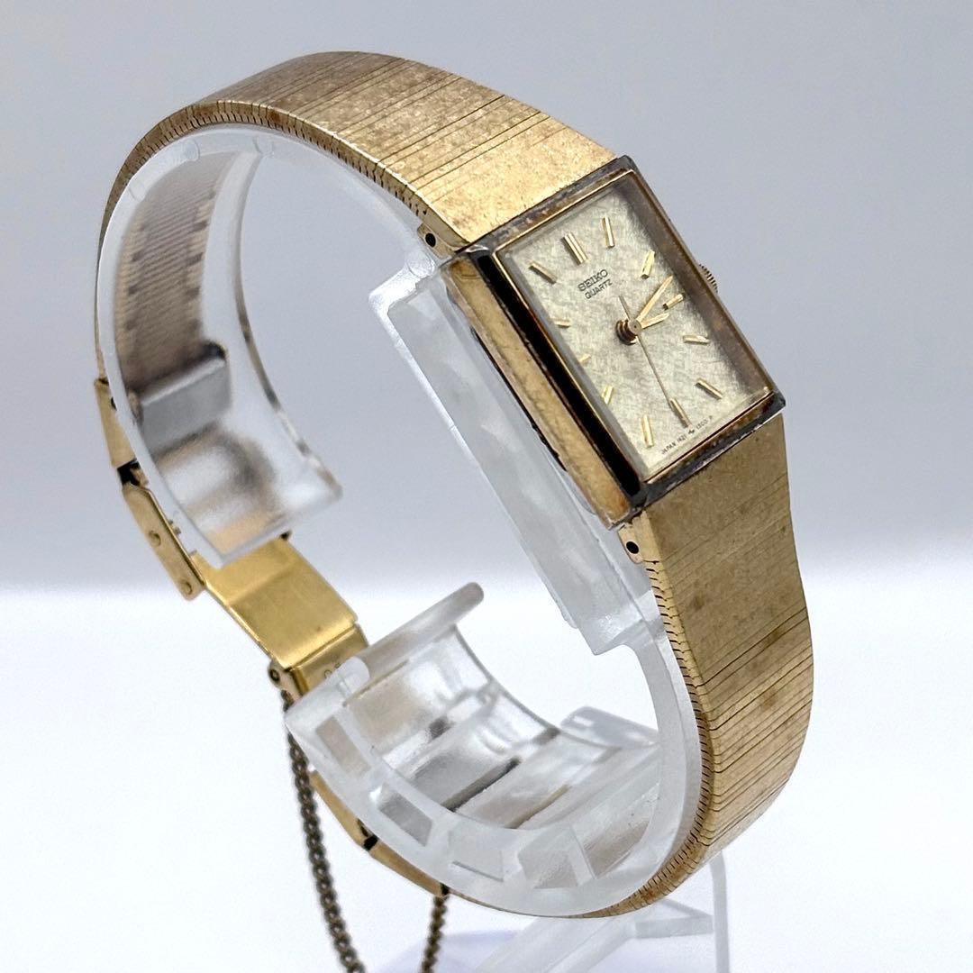 SEIKO スクエア ゴールド レディース 腕時計 稼働品 新品電池 - メルカリ