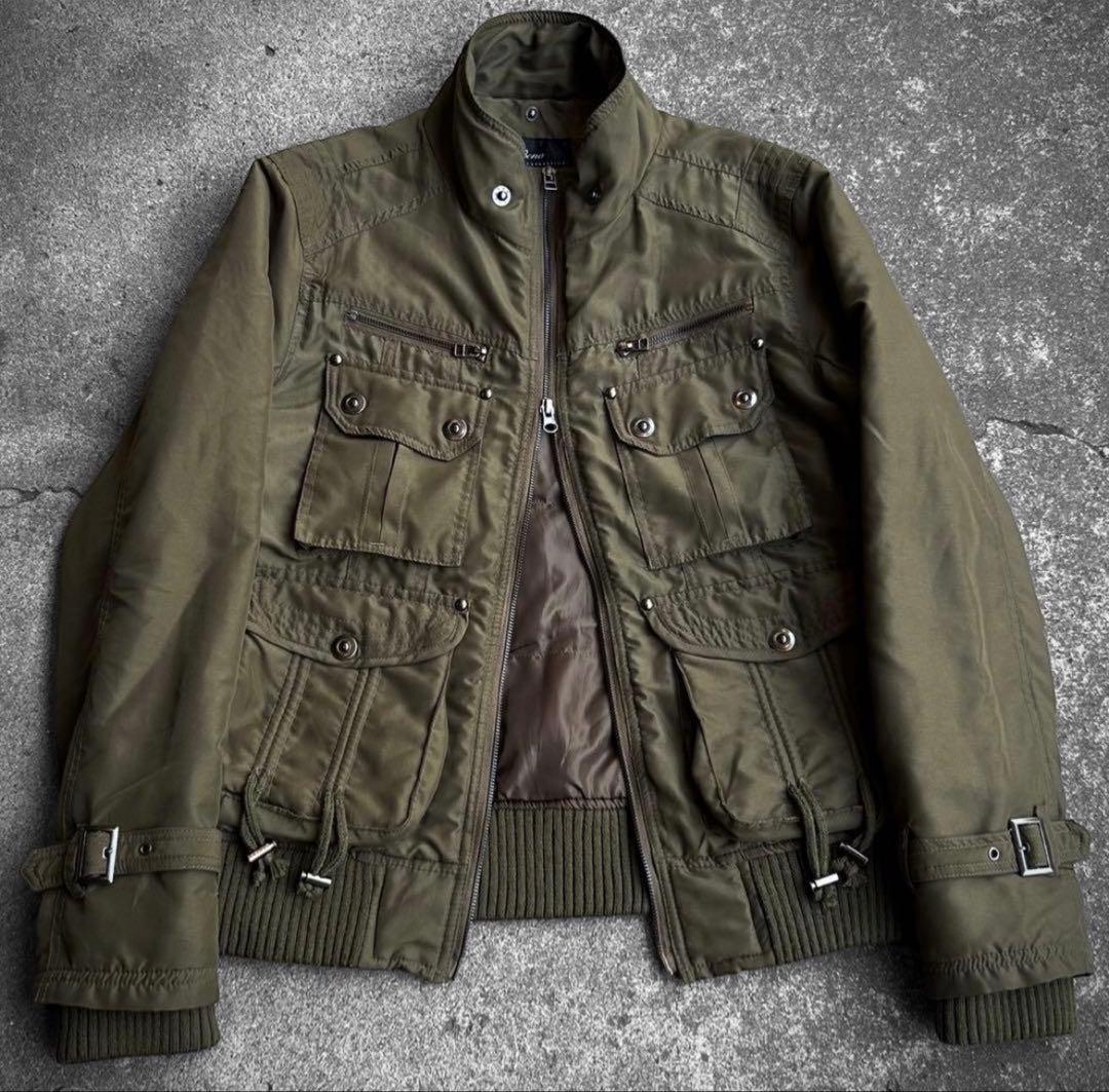 ジャケット・アウター Y2K 00s multi gimmick jacket archive y2k archive gimmick 雰囲気抜群 リアルレザー ナイロン 切替