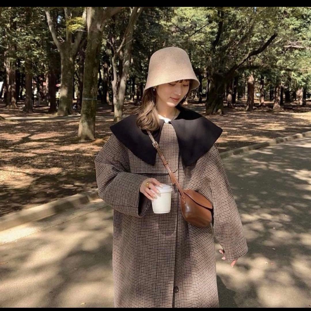 新品 Eaphi NO COLLAR WOOL CHECK COAT - メルカリ