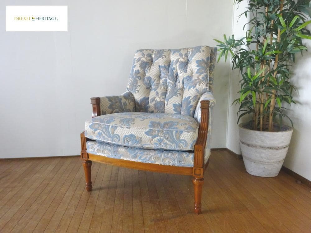 ドレクセルヘリテイジ　アップホルスタリー　イージーチェア　1Pソファ　超美品 ドレクセルヘリテイジ（DREXEL HERITAGE）アップホルスタリーシリーズ