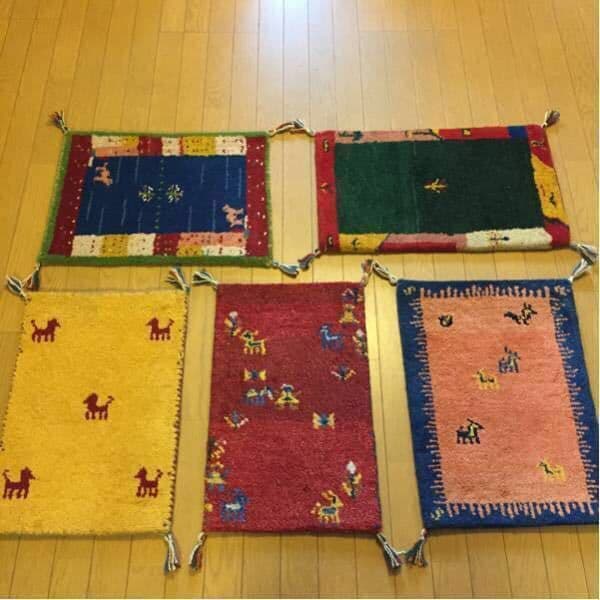 ▶▶感謝祭◀◀　超お得　５枚セット　好きな柄自分で選べるギャッベ　６０×４０cm 7色から選べる ギャッベ 玄関マット40×60cm ギャベ ラグマット