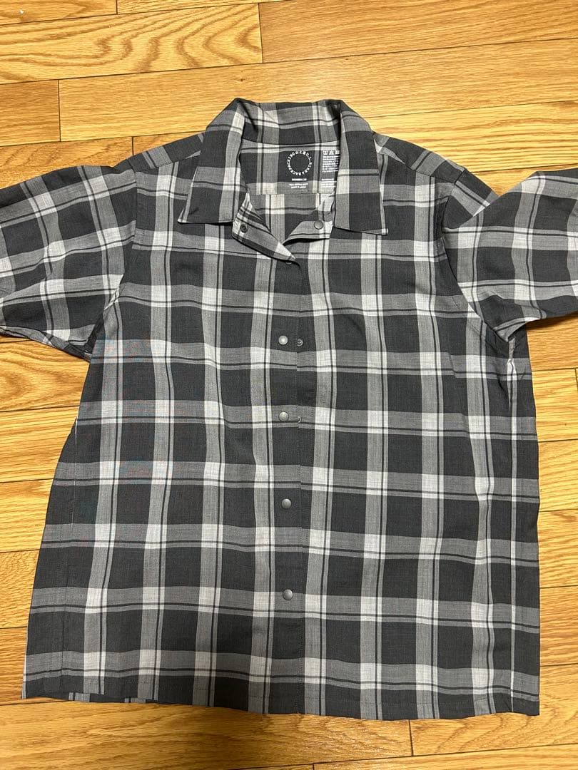 山と道　メリノショートスリーブシャツ M グレーチェック 山と道 Only Hood オンリーフード ULショートスリーブシャツ メリノ
