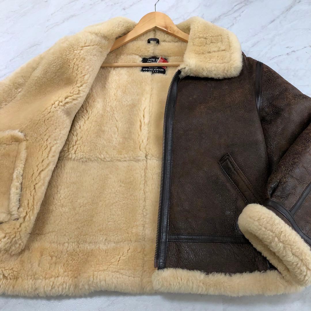 【希少 80s】WESTOP B-3 ムートン ボア USA製 ブラウン 40 80s US SHEEPSKIN シープスキン B-3 ムートン フライトジャケット