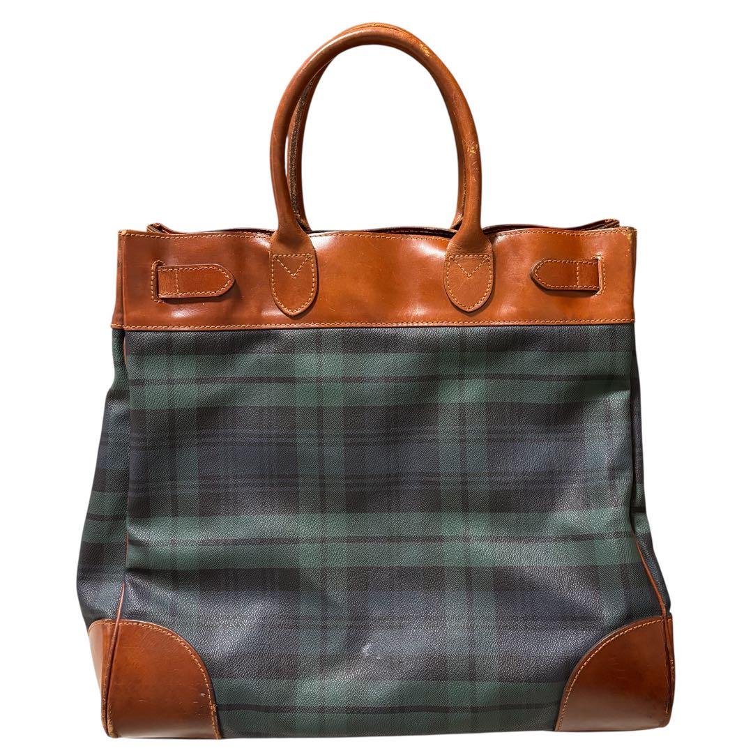 Polo Ralph Lauren チェック柄ボストンバッグ 大容量 - メルカリ