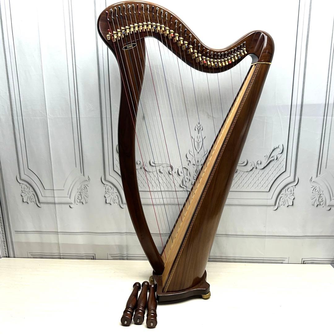 青山ハープ AOYAMAハープ アイリッシュハープ 34弦/付属品付き青山