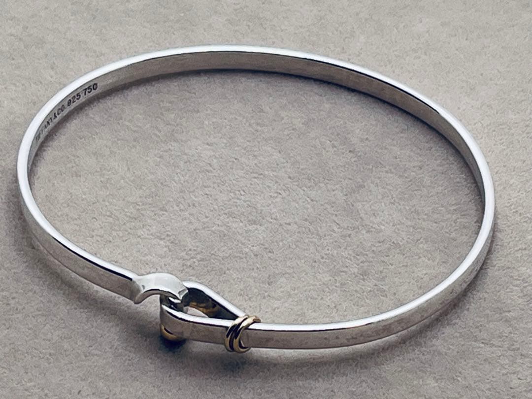 c341 ティファニー　フック&アイ　バングル　シルバー　925/750 k18 楽天市場】【中古】｜TIFFANY＆Co. ティファニー フック＆アイ