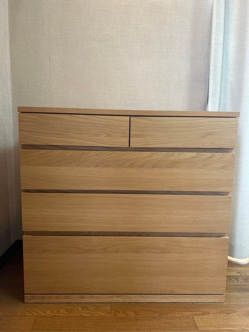 無印良品　木製チェスト 4段オーク材突板幅8 8x奥行44x高さ83cm 木製チェスト4段 オーク材突板 | 無印良品