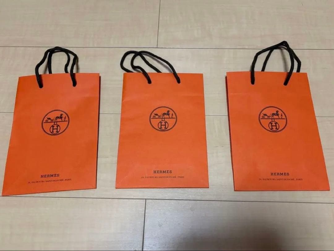 HERMES ショッパー 3個セット 袋 ラッピング ギフト プレゼントetc