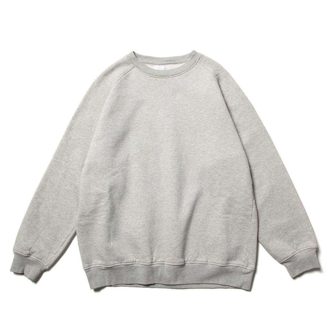 COMOLI 21ss コットン吊裏毛クルーネック Heather Gray 1 COMOLI / コモリ | コットン吊裏毛 クルーネック - Heather Gray