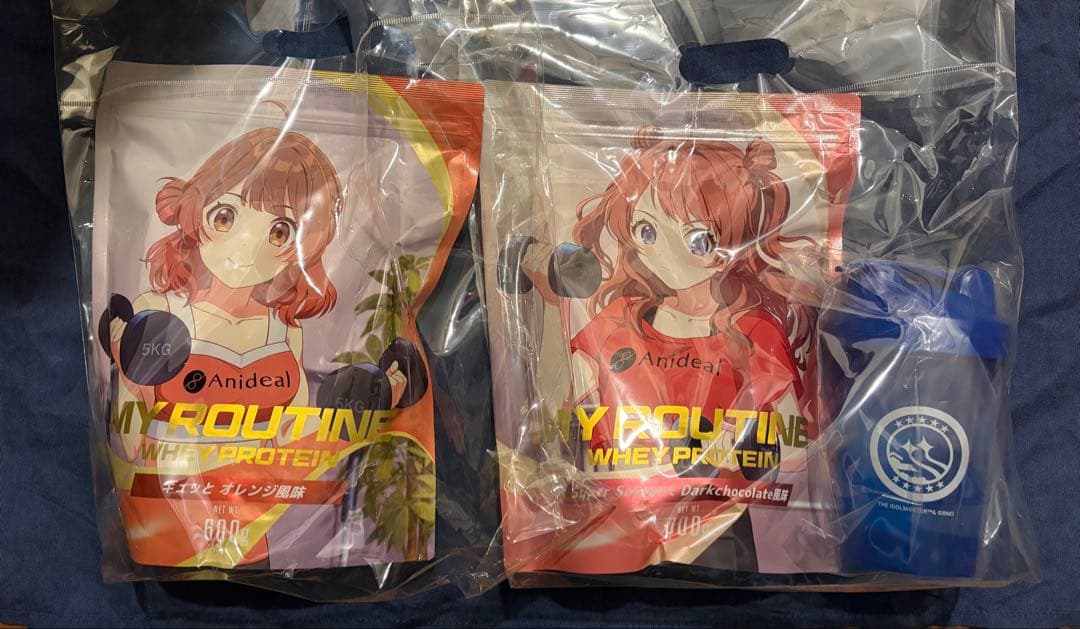 学園アイドルマスター× MY ROUTINE 2袋セット シェイカー 花海姉妹の鍛えられた腹筋！『学マス』ゲーム内アイテム「初星ホエイ