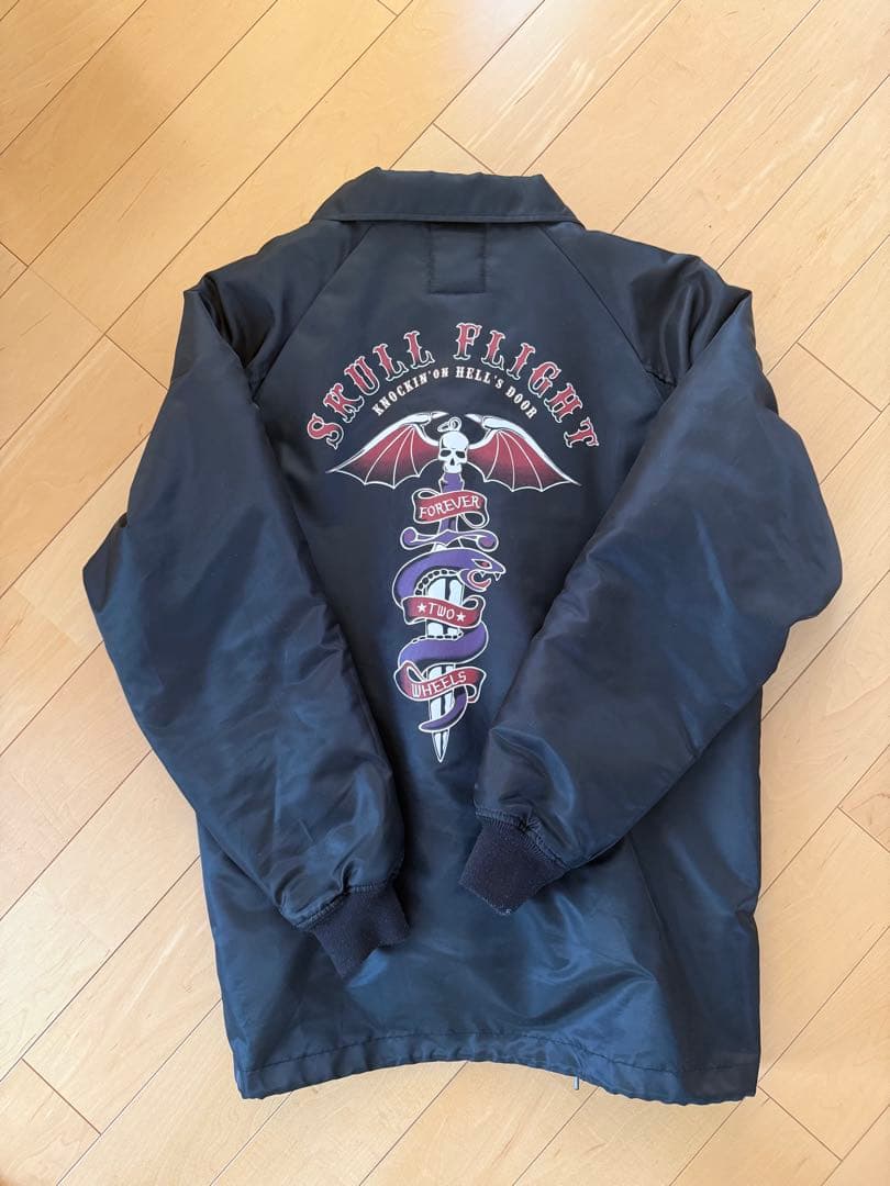 スカルフライト コーチジャケット　ボア付き　サイズL SKULL FLIGHT/スカルフライト】ボア付きコーチJKT/SFJ22ｰ002 SKULL