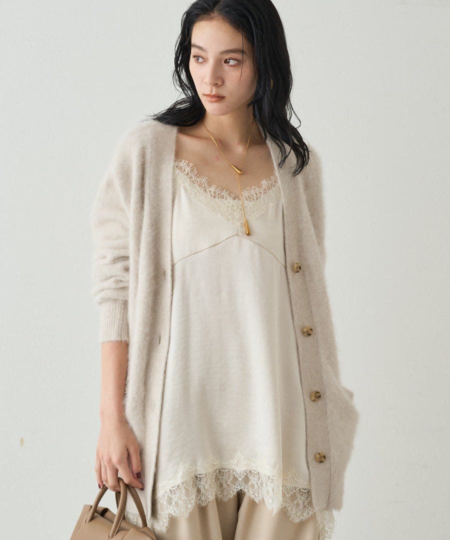 【新品未使用】LOUNGEDRESS レースキャミ アイボリー 中古・古着通販】Loungedress (ラウンジドレス) レースキャミ ベージュ