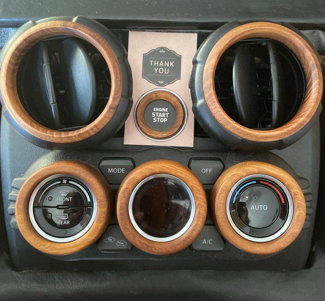 断捨離様用 ジムニー《槐製》エアコンダイヤル、サイドルーバー、スタートボタン