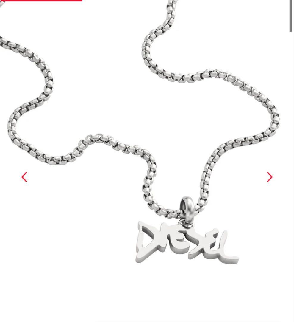 デ*ス様 DIESEL ロゴ ネックレス シルバー ディーゼル ネックレス ペンダント メンズ DIESEL ロゴモチーフ