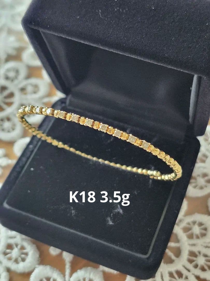 ダイヤモンド0.3ct K18イエローゴールド♡形状記憶バングル ブレスレット バングル 形状記憶 ダイヤモンド ダイヤブレス メンズ