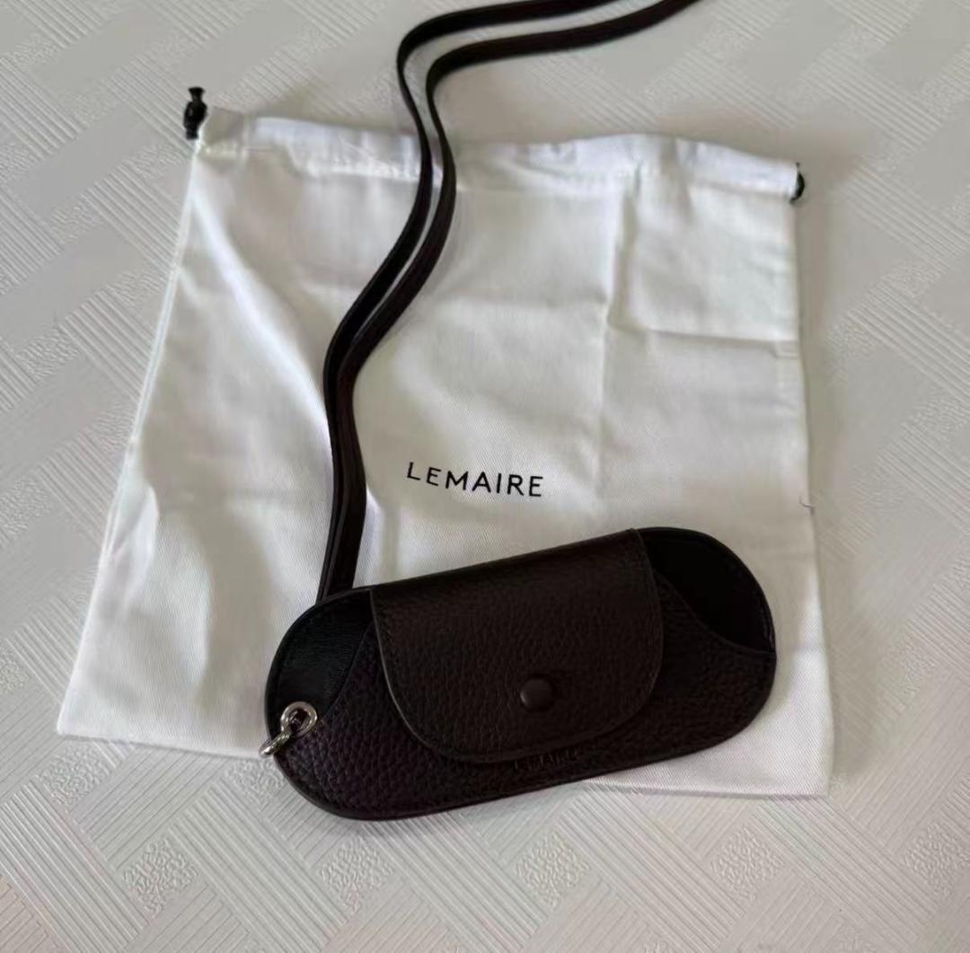 LEMAIRE BELL GLASSES HOLDER ダークチョコレート ベルグラスホルダー - Dark Chocolate - グレインカウレザー - ユニ