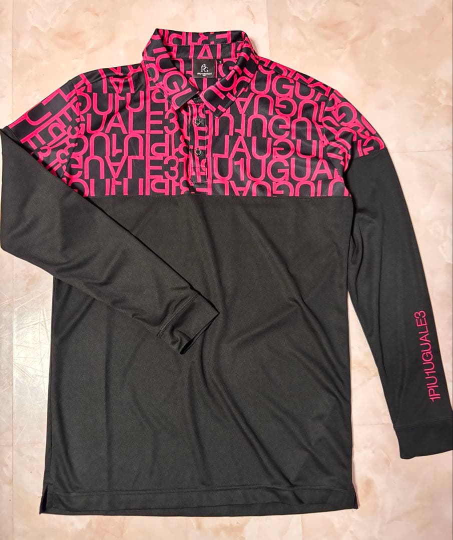 A*☆様 未着用 1PIUTUGUALES 長袖ポロシャツ Vサイズ ブラック/ A*☆様 未着用 1PIUTUGUALES 長袖ポロシャツ Vサイズ ブラック/ 005-az