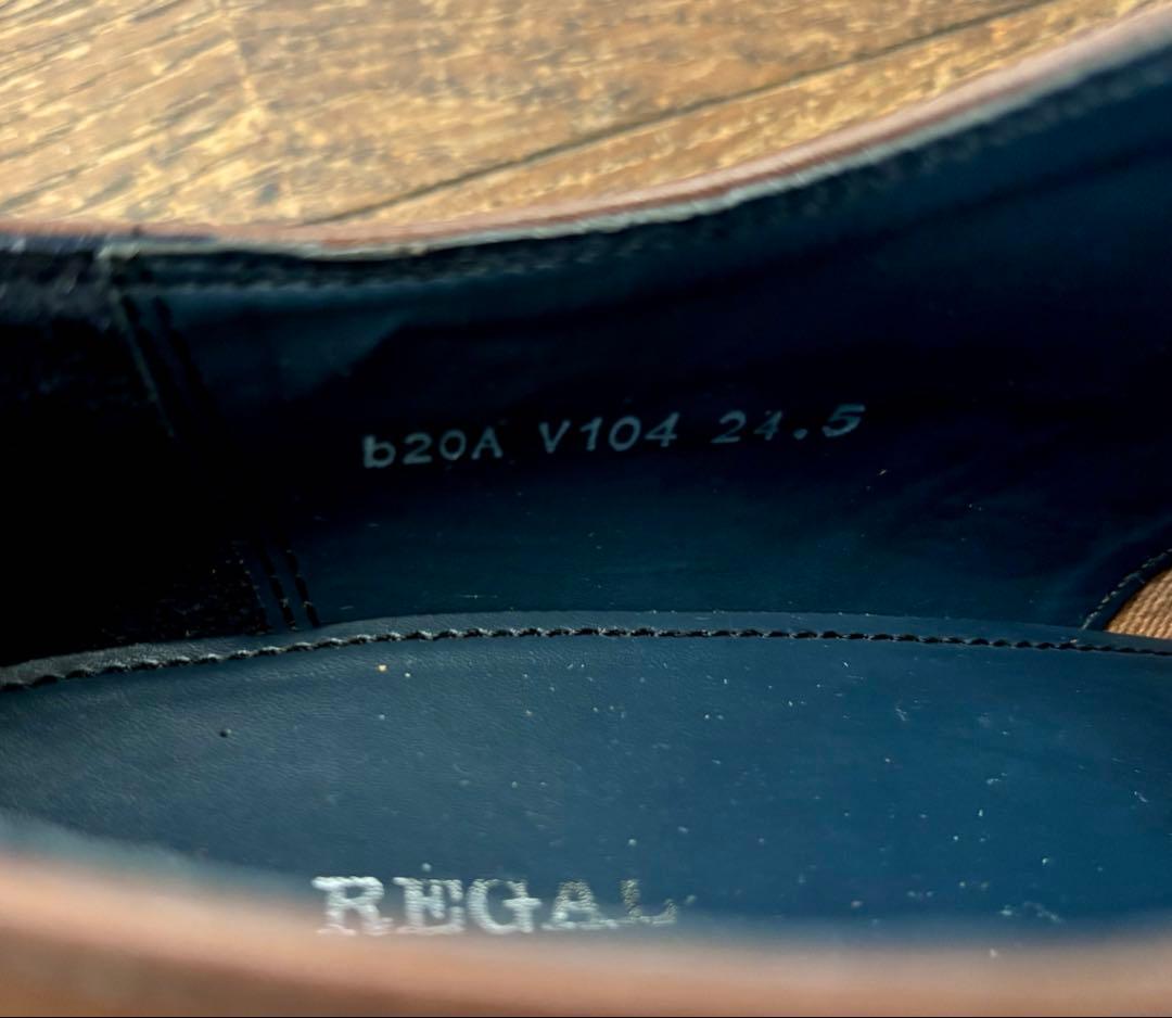 【REGAL】美品！ リーガル V104 内羽式ストレートチップ 24.5cm