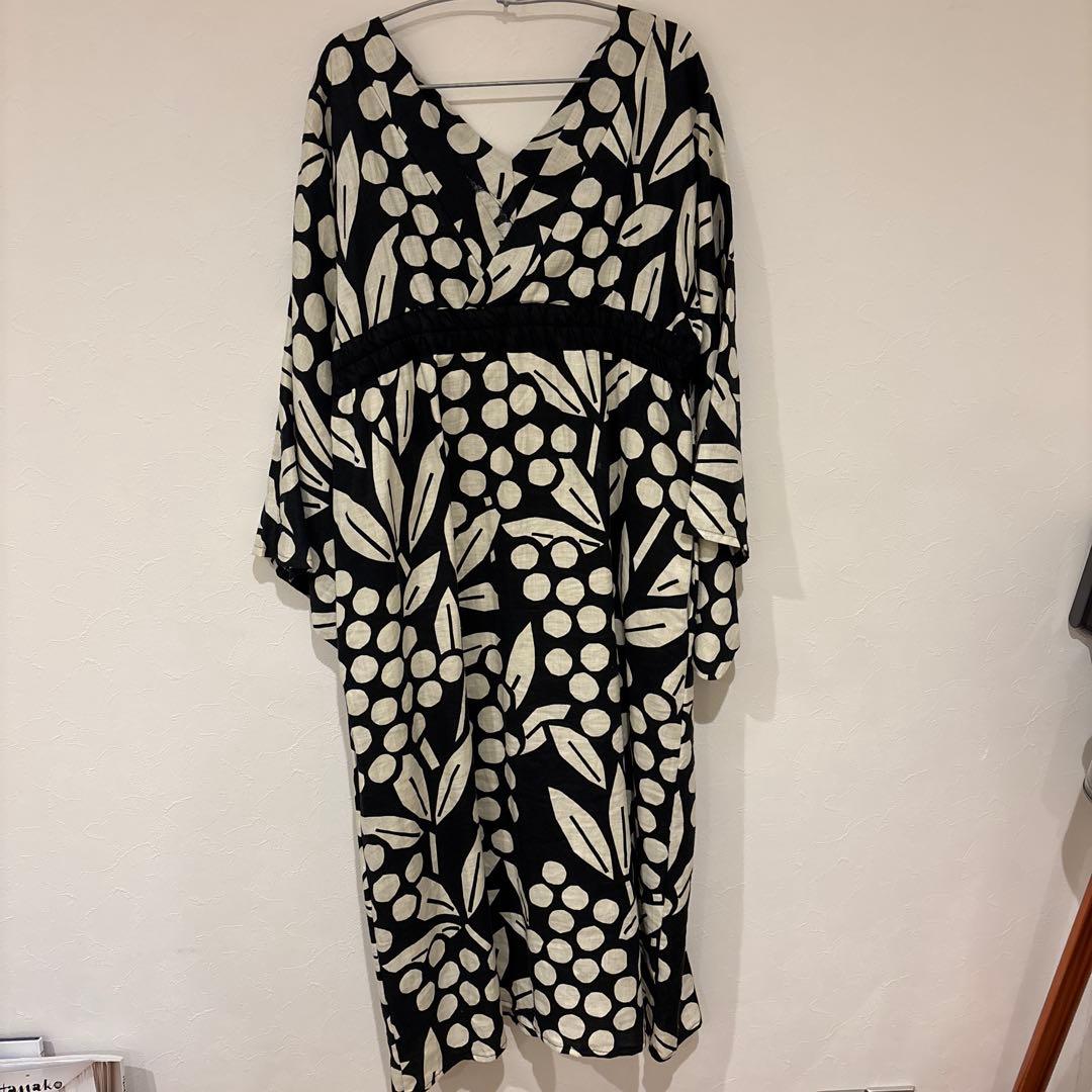 ソウソウSOU SOU 浴衣みたて　南天竹（なんてんちく）柄　ワンピース 高島縮 20/20 半衿みたて涼衣（りょうい）／南天竹（なんてん