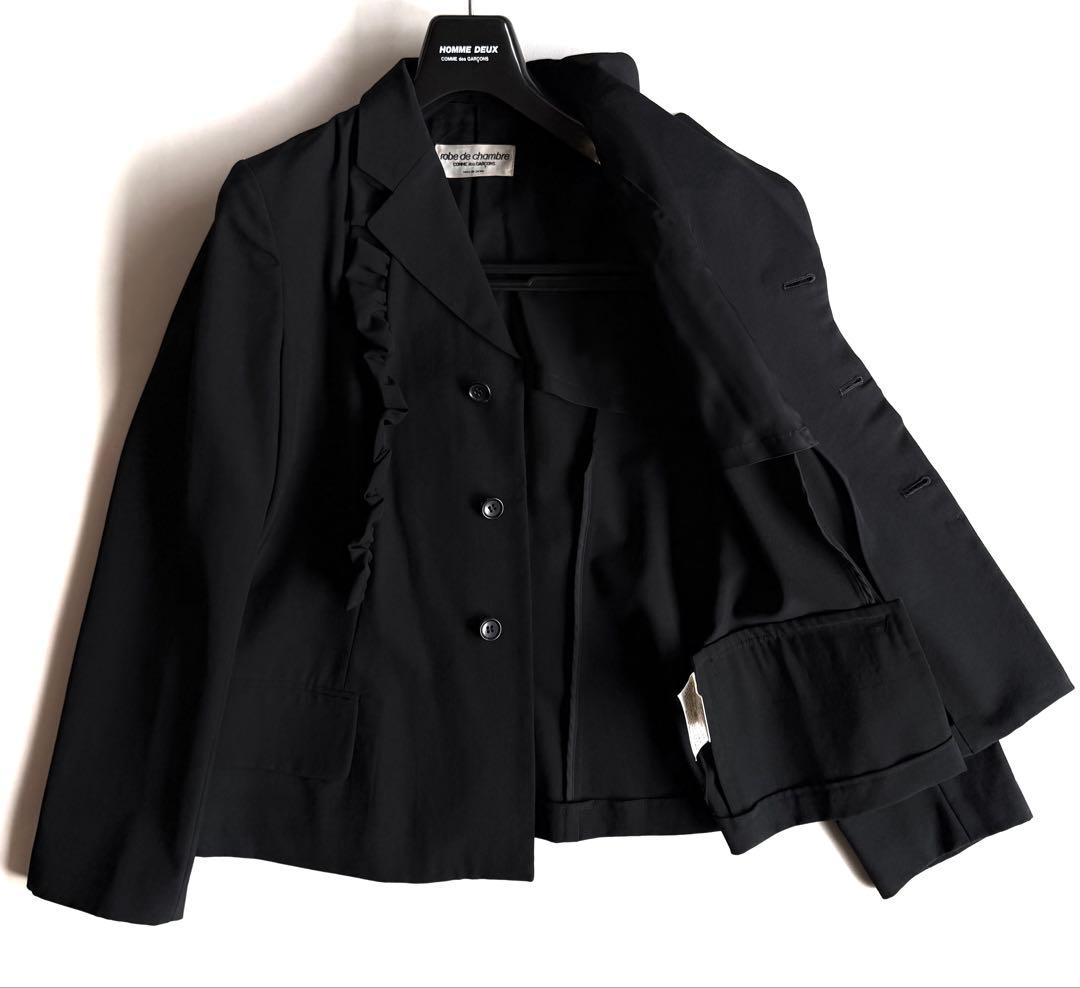 《美品》 コムデギャルソン フリル フライフロント ジャケット ブラック