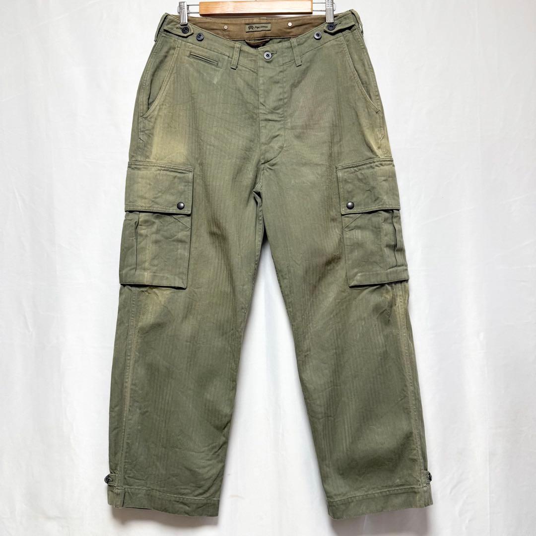 サイズ36！NIGELCABOURN ヘリンボーンアーミーカーゴパンツ Nigel Cabourn ナイジェルケーボン ナノピグメント ヘリンボーン
