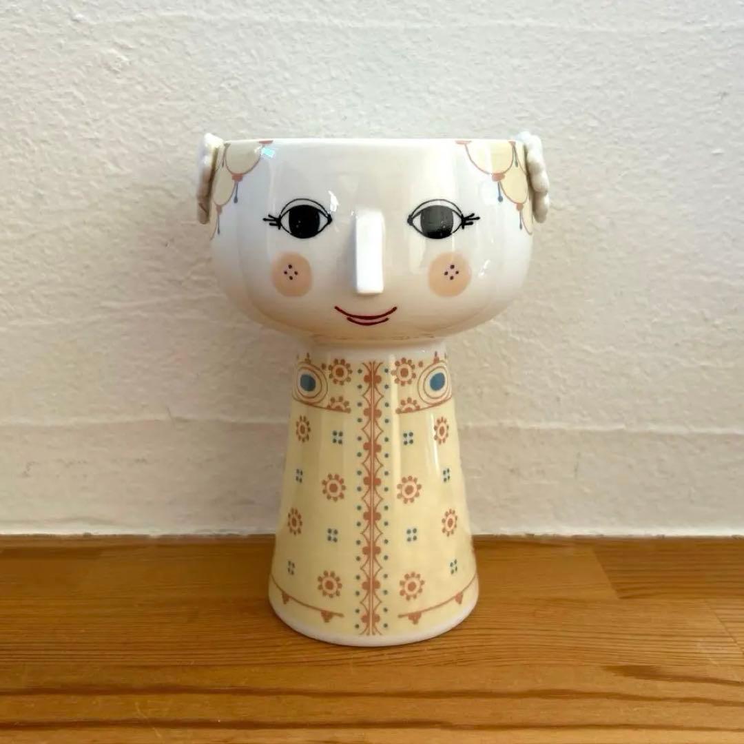 ビヨン・ヴィンブラッド エヴァ ベース 15cm ソフトイエロー 箱あり Bjorn Wiinblad（ビヨン・ヴィンブラッド） EVA フラワーベース