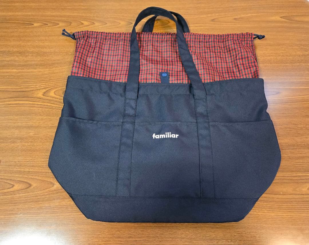 Familiar　マザーズバッグ(赤系ファミリアチェック) ファミリア 小 トートバッグ 赤 チェック 新品未開封タグ付き familiar