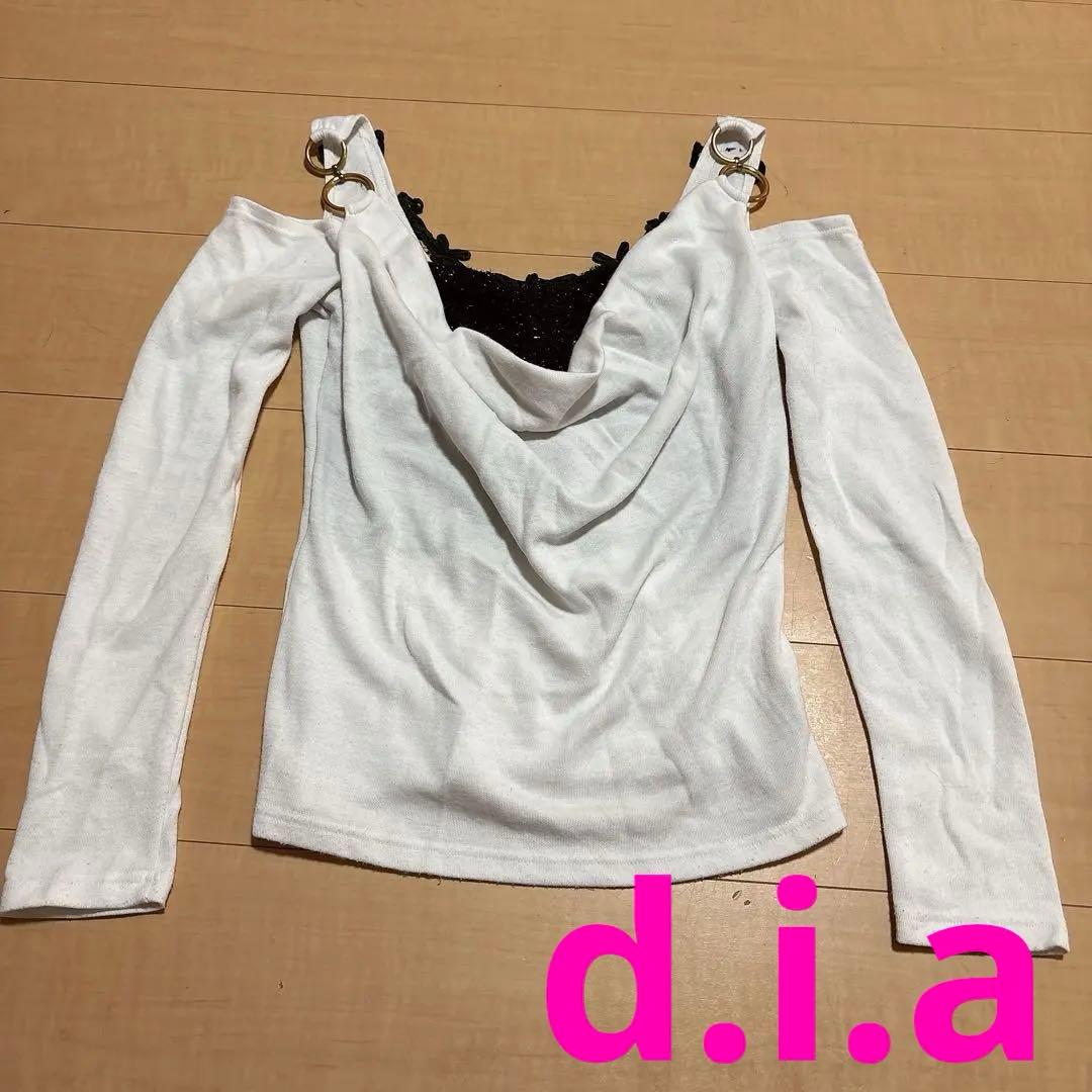 d.i.a 肩あき ロンＴ DEAR LAUREL ディアローレル 長袖 Tシャツ ロンT 無地 ポケット ポケT