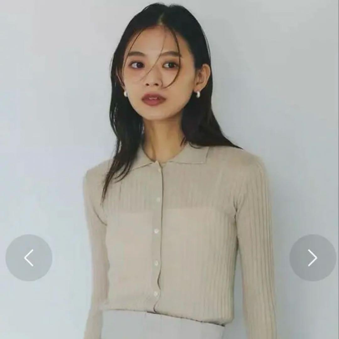 anuans カシミヤ100ニットシャツカーディガン　ライトベージュ アニュアンス anuans カシミヤ100ニットシャツカーディガン （LIGHT