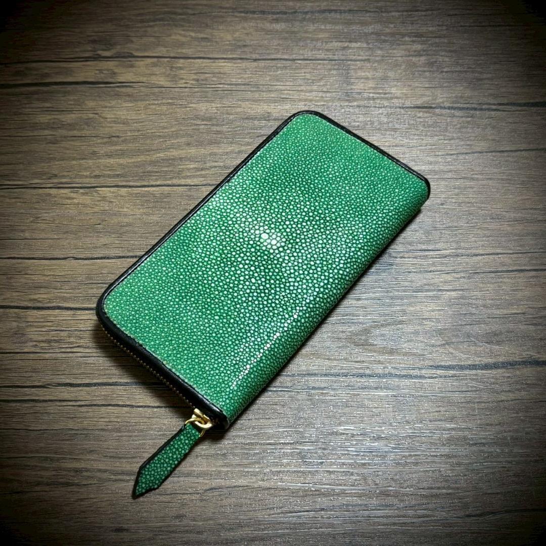 スティングレイ 財布 カード１５枚 大容量 ガルーシャ メンズ財布 グリーン 緑 スタースティングレイ 海の宝石 スターガネーシャ 長財布 財布 カード