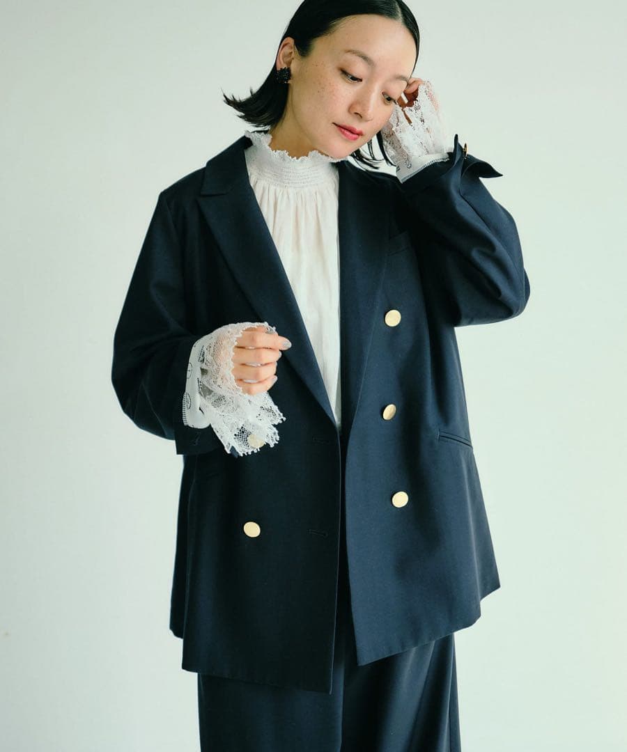 【完売品】PUAL CE CIN TRダブルジャケット ネイビー PUAL CE CIN（ピュアルセシン）の「TRダブルジャケット（テーラード