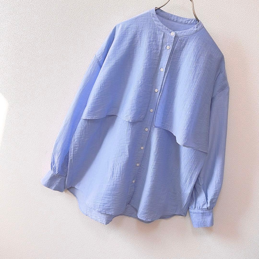 ✨定価2.2万円✨ビアズリー レイヤードシャツ バンドカラー とろみ素材