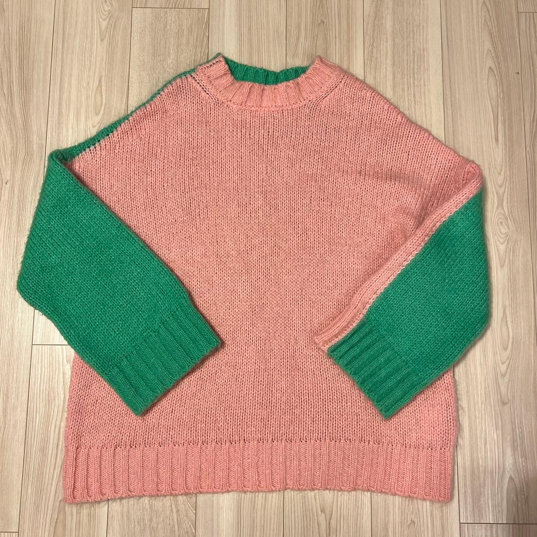 JW ANDERSON バイカラー長袖セーター ケーブルインターシャ バイカラーニット（ニット/セーター）｜UNITED