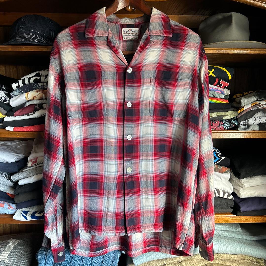 60s オンブレ　レーヨン　シャツ 60s TOWNCRAFT Ombre Check Rayon Shirt 60年代 タウンクラフト