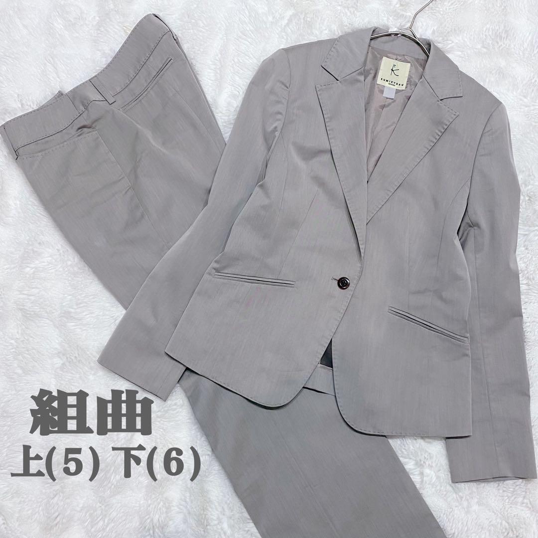 【大きいサイズ】組曲 ストレッチパンツスーツ セットアップ グレージュ 楽天市場】グレー パンツスーツ 2点セット ビジネススーツ スーツ