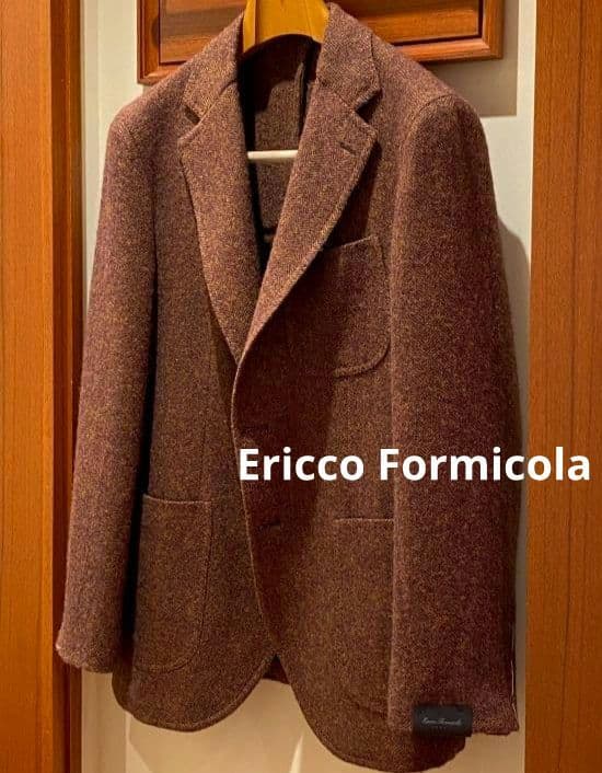 【期限セール】ERRICO FORMICOLA ツイードジャケット 42(44 SHIPS別注】Errico Formicola: ブラウンカラー マドラスチェック
