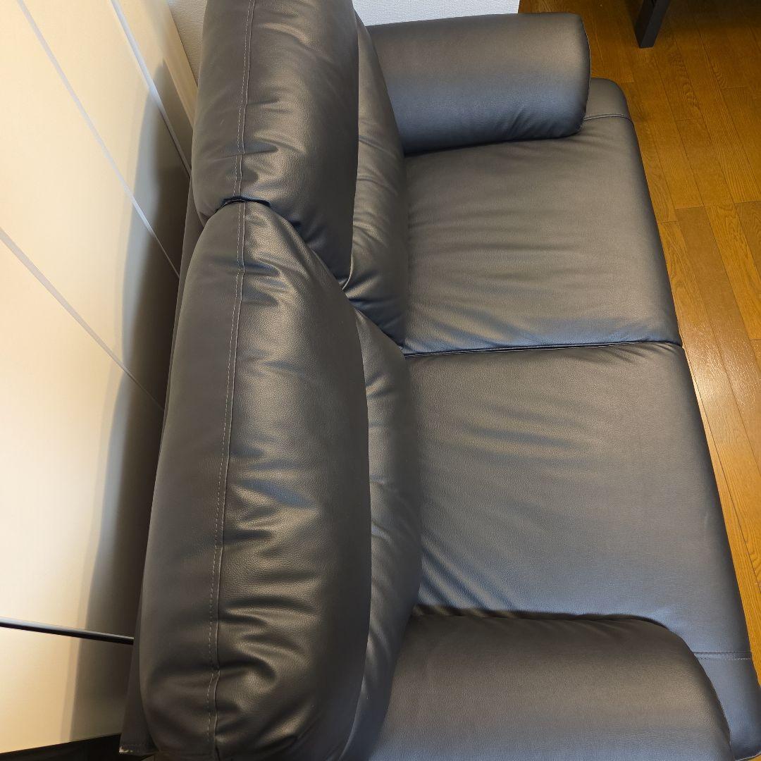 ニトリ 傷・汚れに強い合成皮革 2人用ソファ( MK02KD Nシールド BK