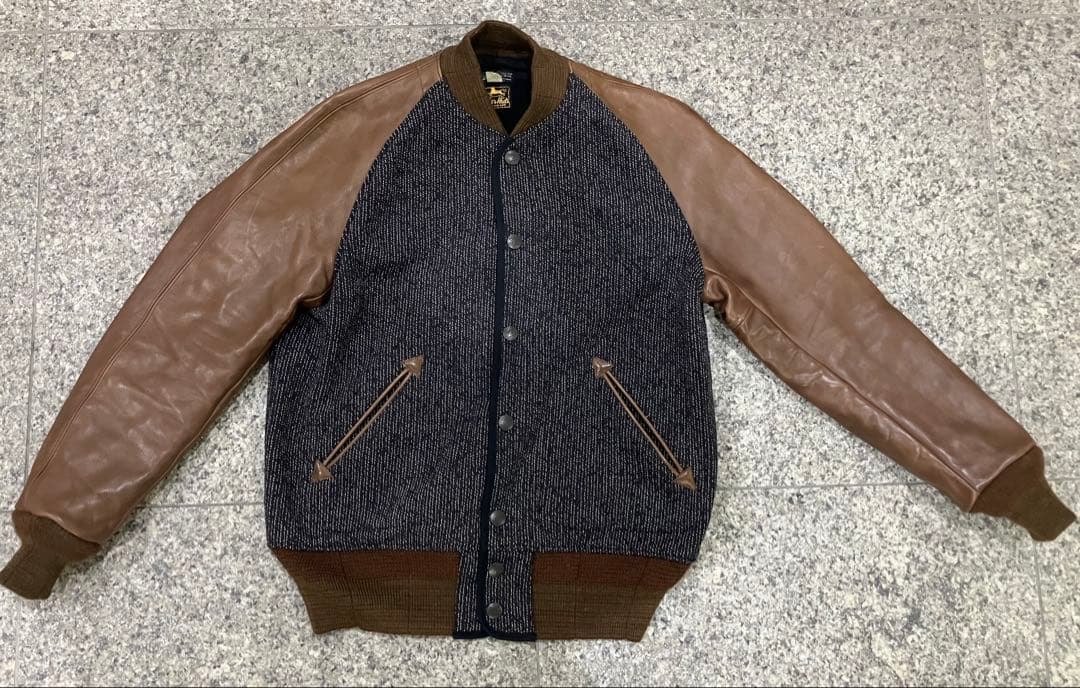 シュガーケーン　ビーチクロスレザージャケット SUGAR CANE CANE/シュガーケーン SC13704 ビーチクロス レザースリーブ