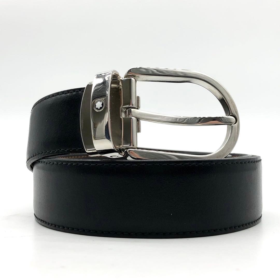 ✨美品✨モンブラン ベルト マイスターシューテック ロゴ シルバー金具 レザー 極美品&レア】モンブラン ベルト マイスターシューテック レザー