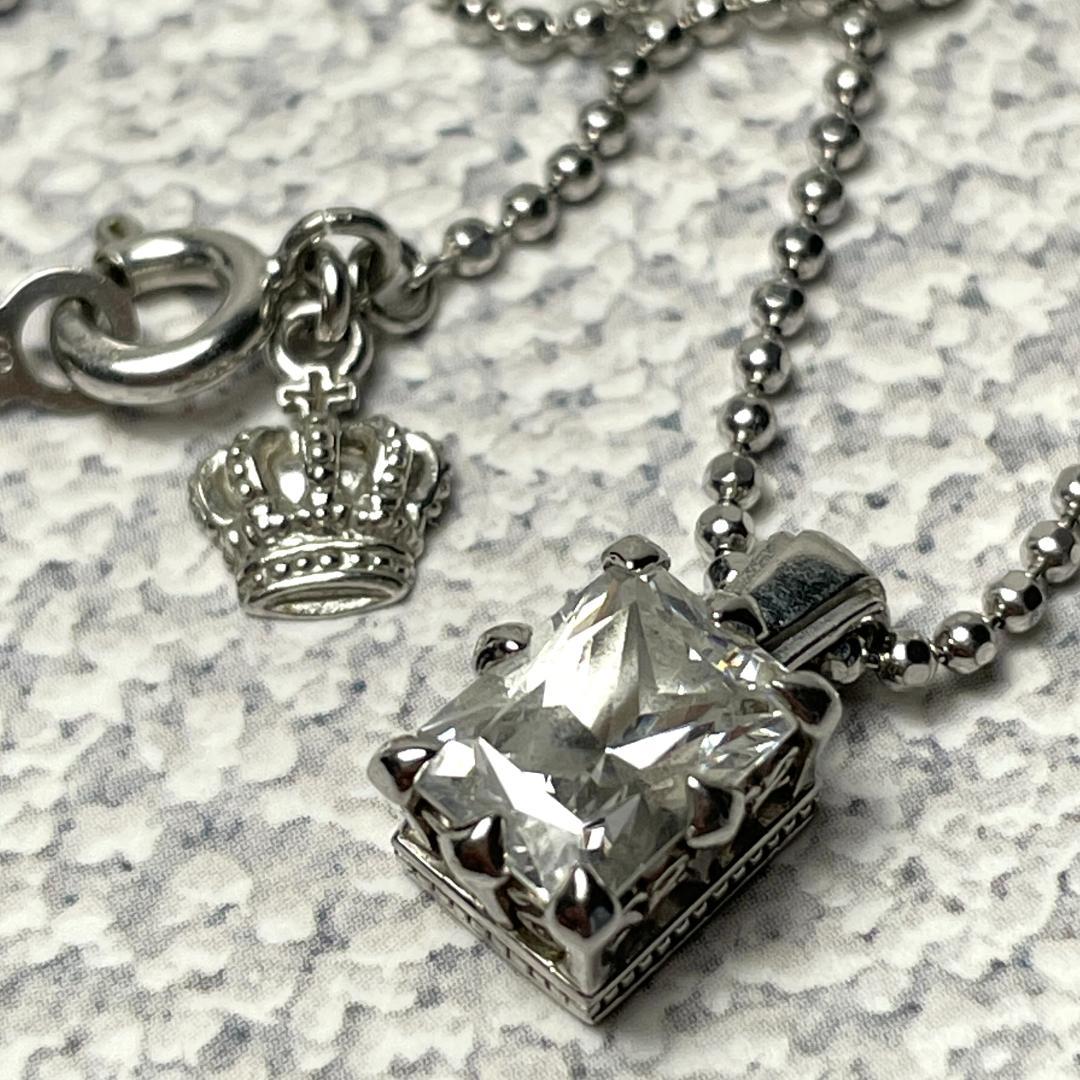 ジャスティンデイビスJD シルバー925ネックレス ストーン付き クラウン